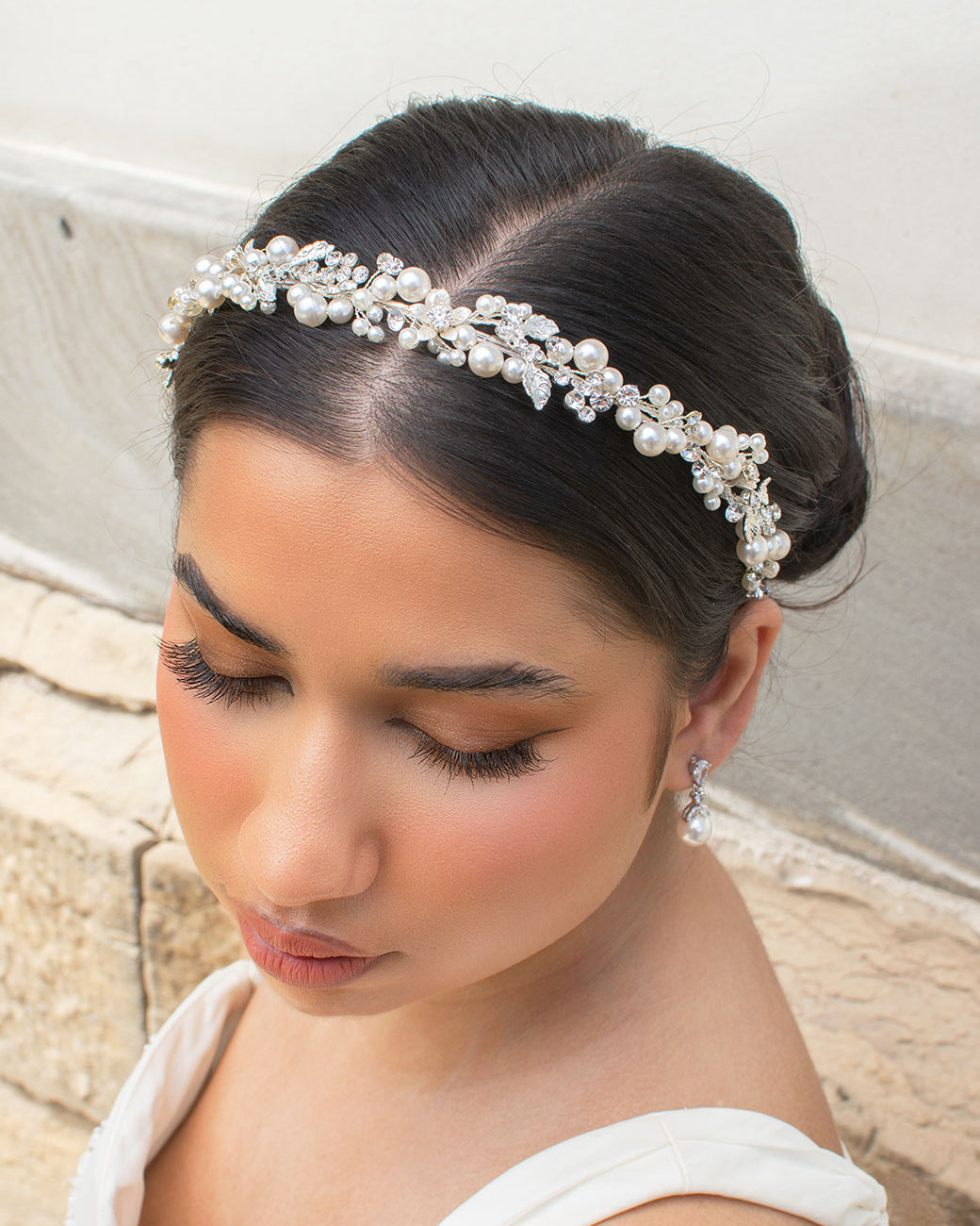 Margaret Silver bridal headband — alternate view 2