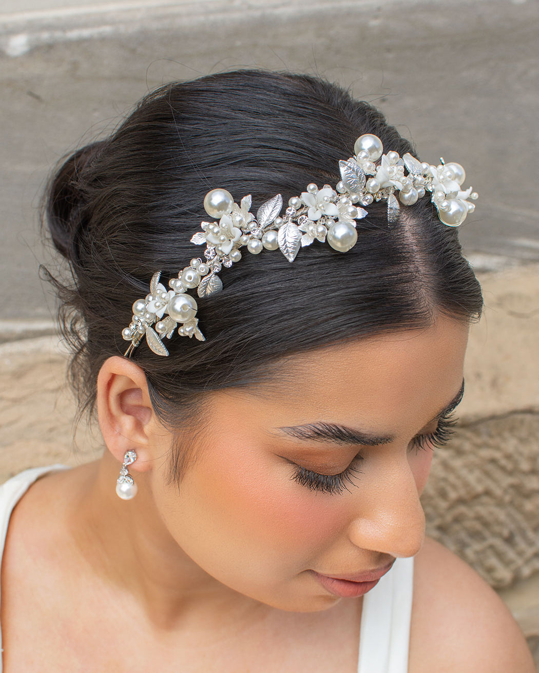 Sandra Silver bridal headband — alternate view 3