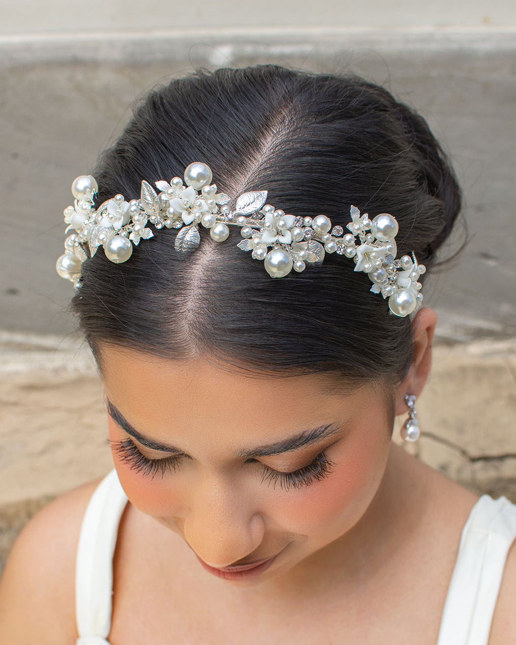 Sandra Silver bridal headband — alternate view 2