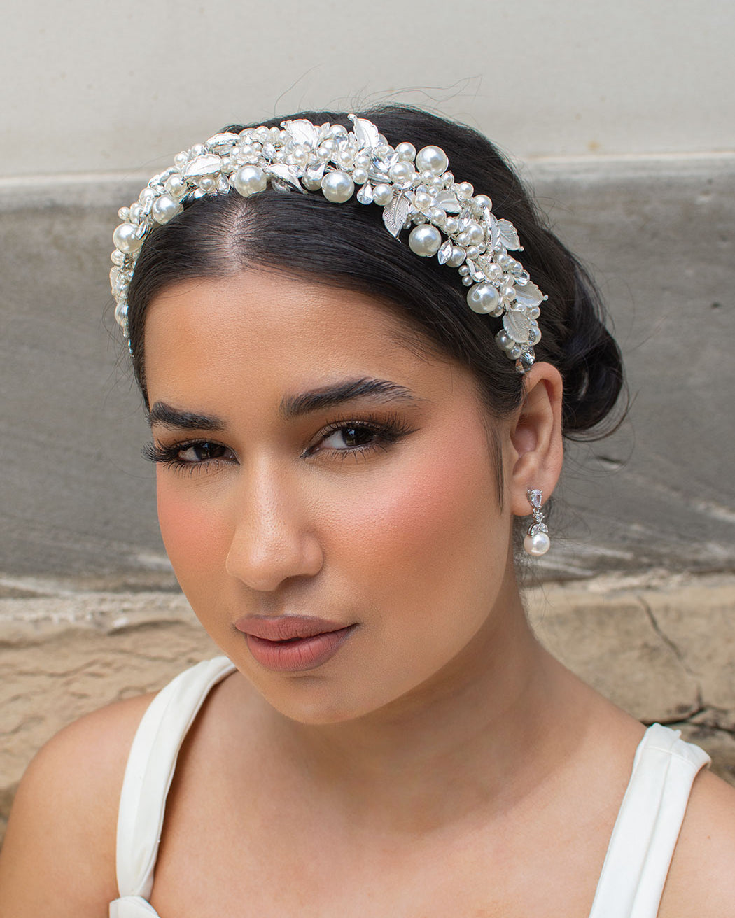 Heather Double Silver bridal headband — alternate view 3