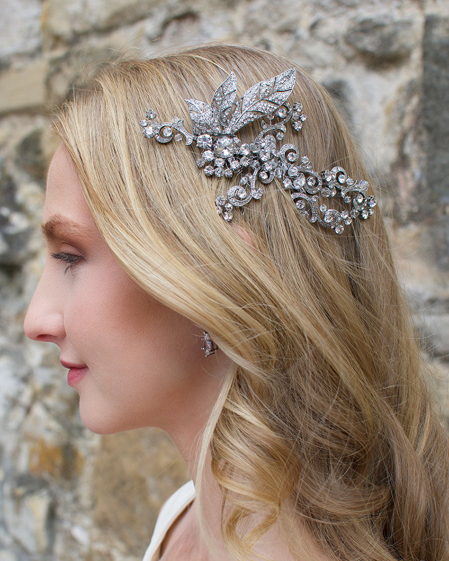 Czarina Side-comb in Silver — alternate view 2