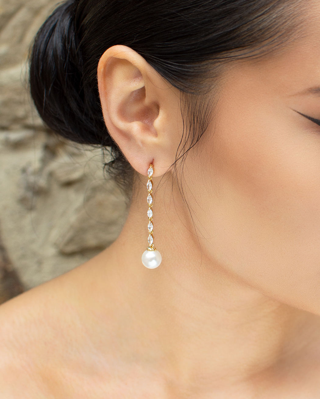 Miley Gold bridal earrings — alternate view 2