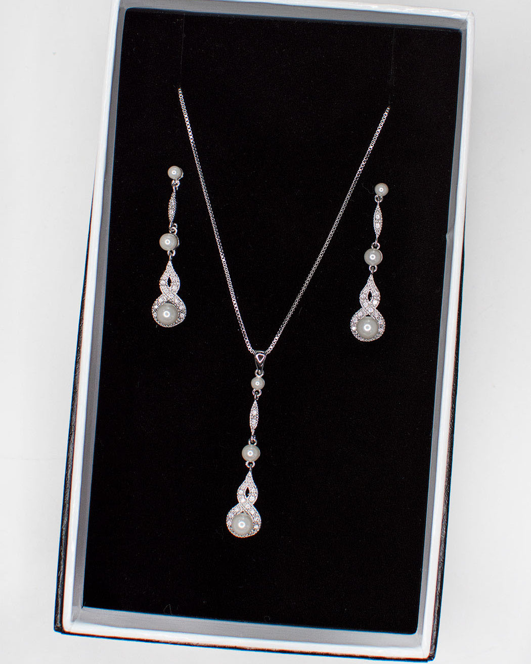 Lorelai Silver necklace and earring set — alternate view 5
