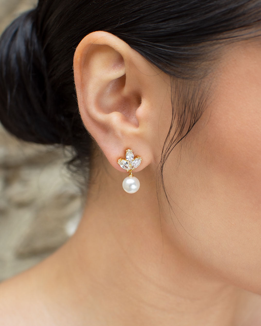 Frankie Gold earrings by Windsor Bridal Jewellery