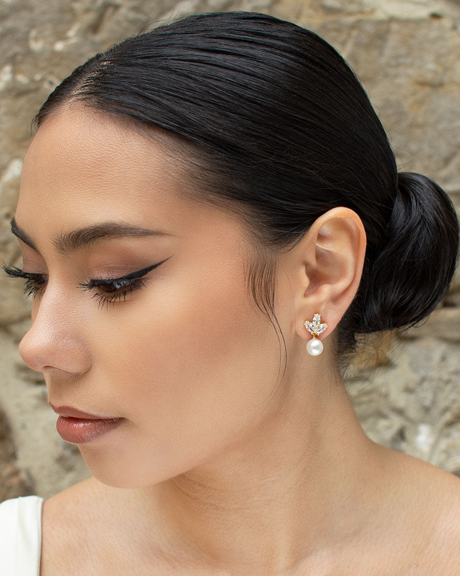 Frankie Gold bridal earrings — alternate view 3