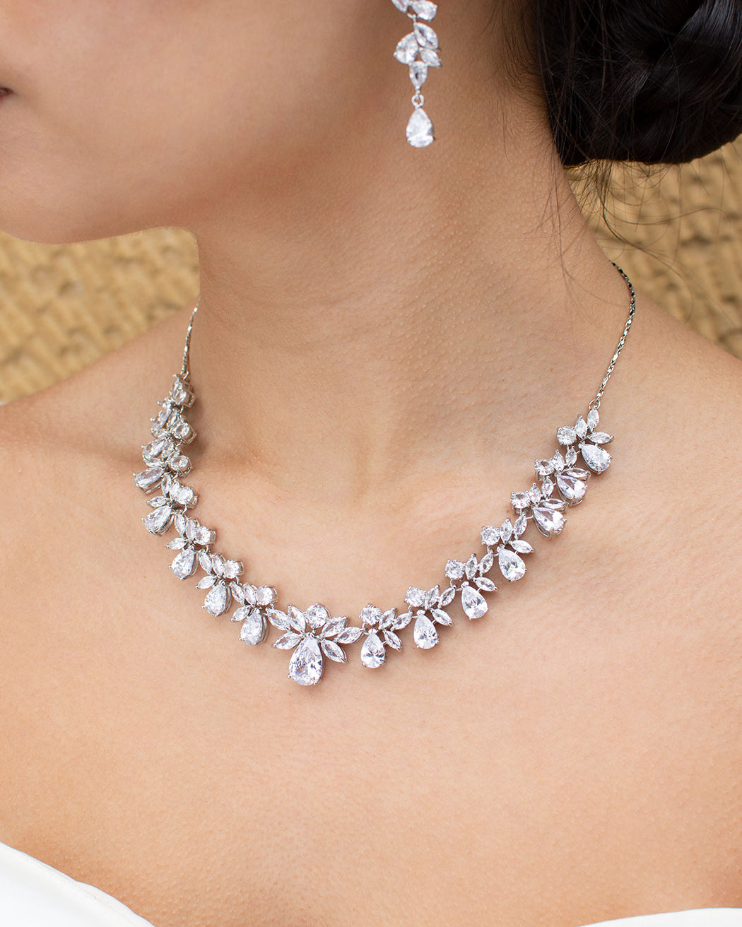 Annalise Silver bridal necklace — alternate view 2