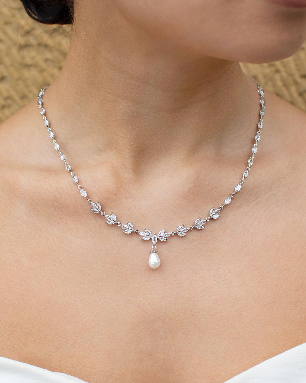 Leah Silver necklace by Windsor Bridal Jewellery