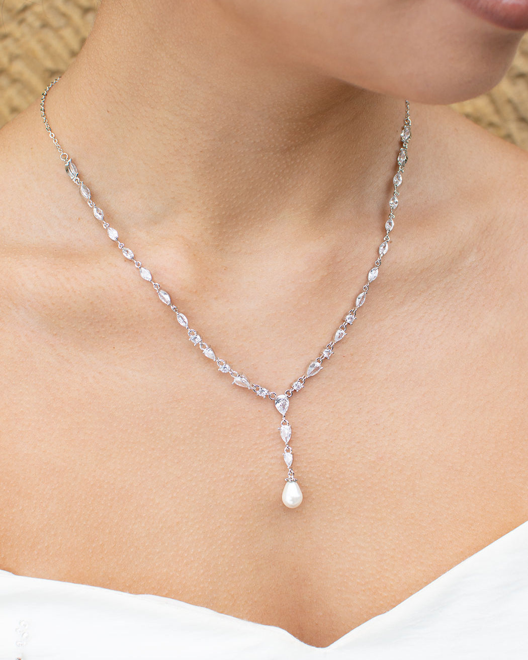Scarlett Silver bridal necklace — alternate view 2
