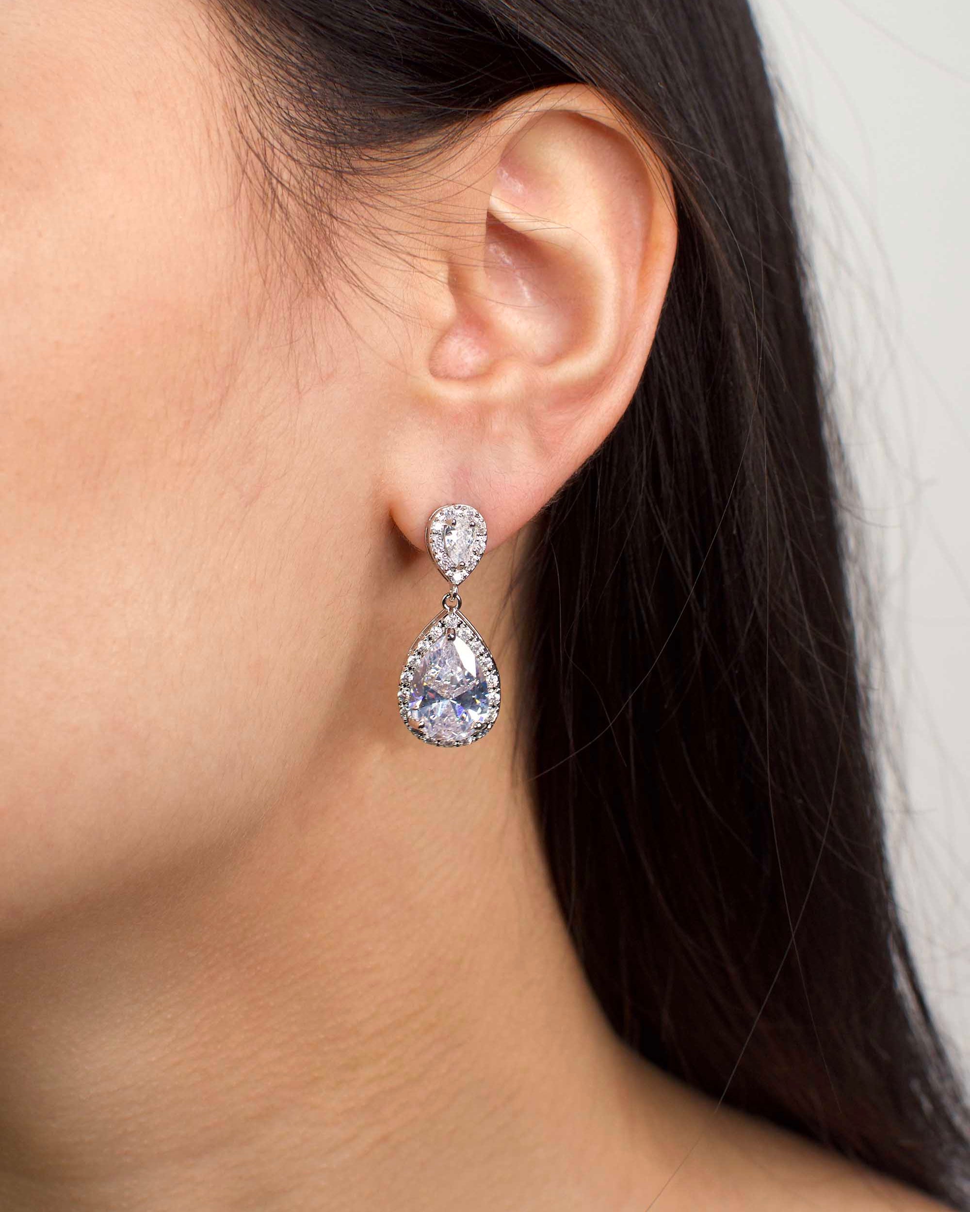 Tiana Silver earrings by Windsor Bridal Jewellery