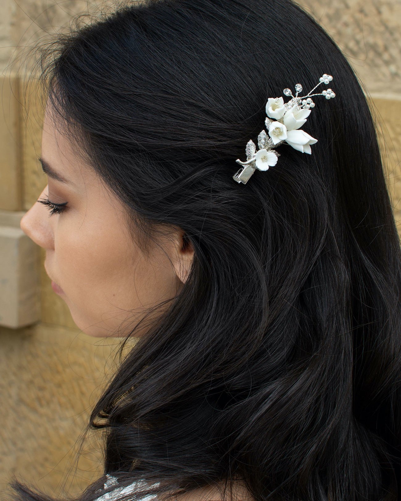 Millie Silver bridal hair pin — alternate view 2