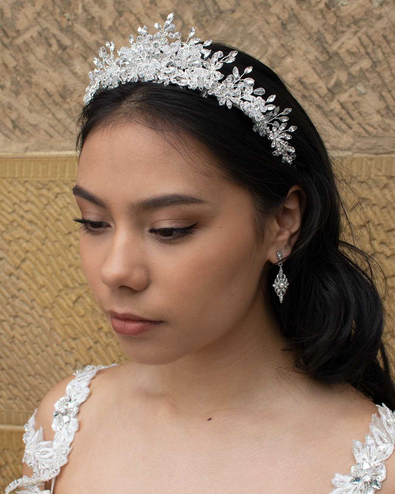 Maria Silver bridal crown — alternate view 2