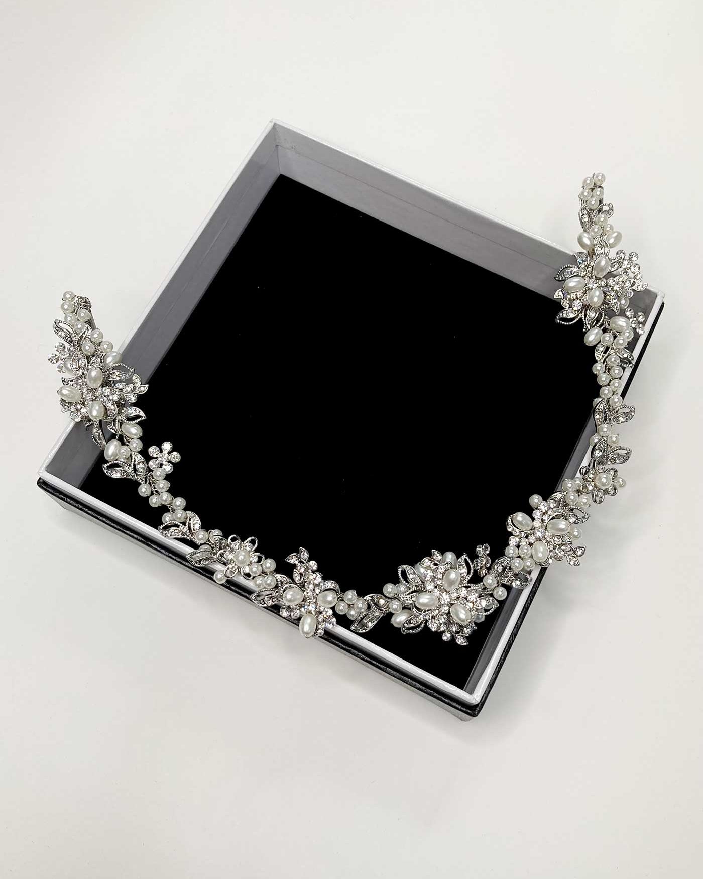 Angelica Rhodium hair vine by Windsor Bridal Jewellery