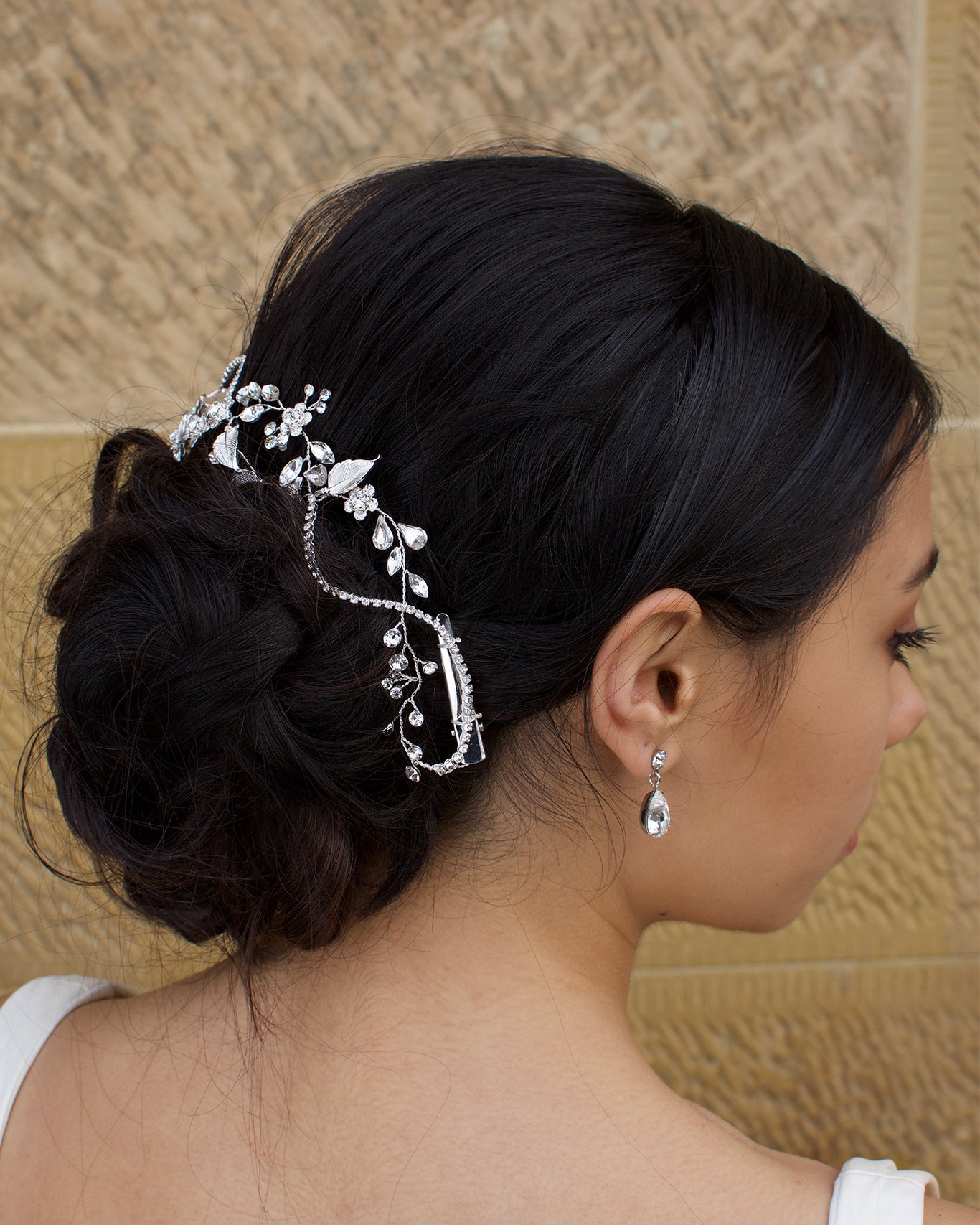 Elle Silver and crystal hair vine by Windsor Bridal Jewellery