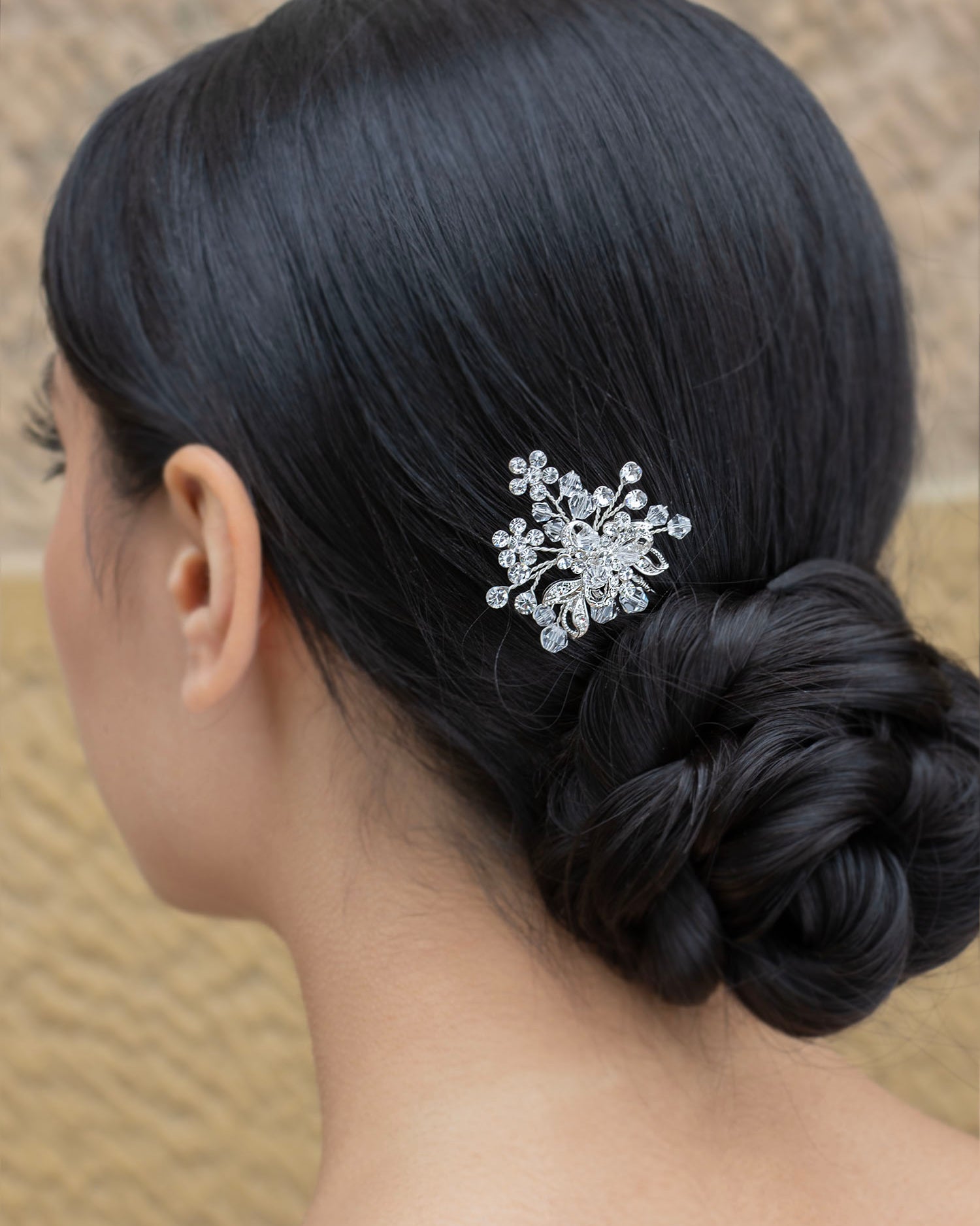 Alice silver bridal hair pin — alternate view 2