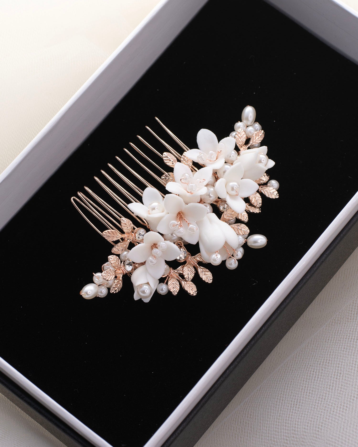 Christina Rose Gold bridal comb — alternate view 2
