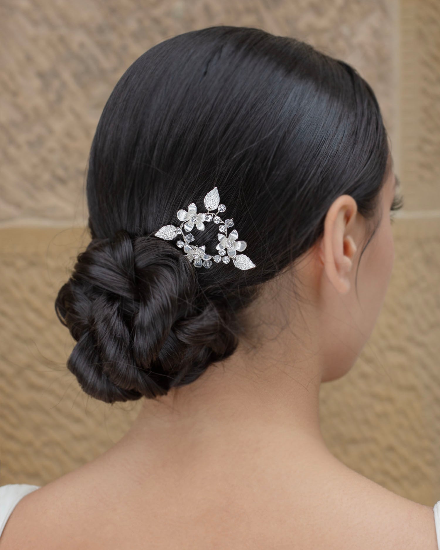 Elise silver bridal hair pin — alternate view 2