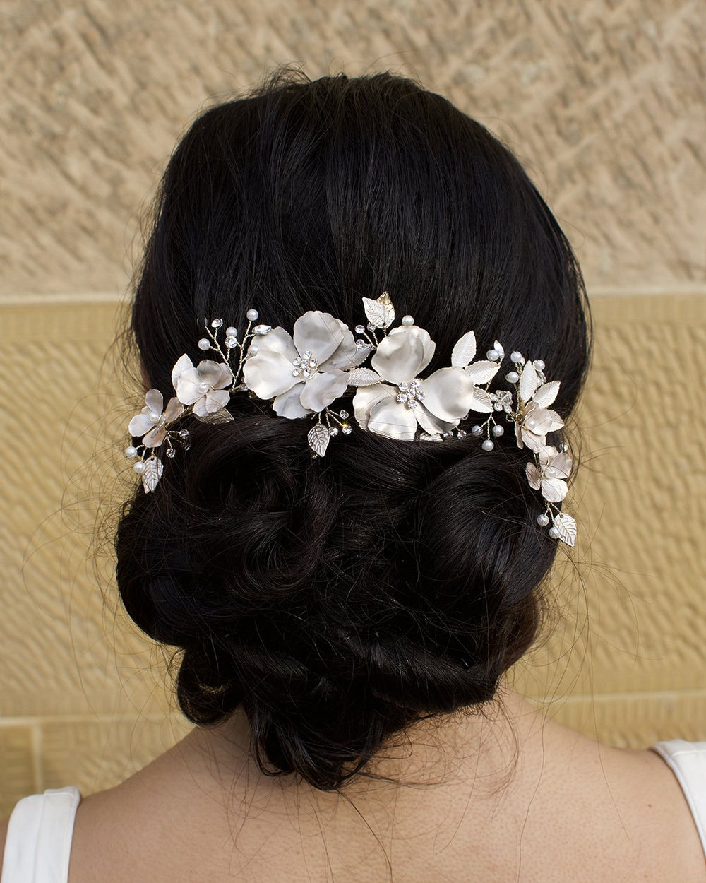 Eve Flowers gold bridal comb by Windsor Bridal Jewellery