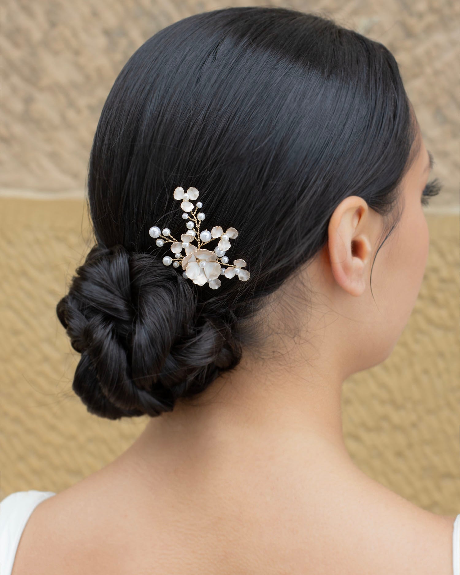 Iris Hair Pin in gold by Windsor Bridal Jewellery