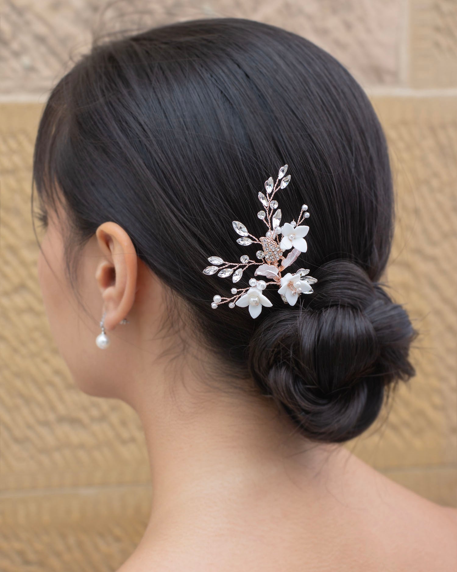 Lilith Rose Gold bridal hair pin — alternate view 2
