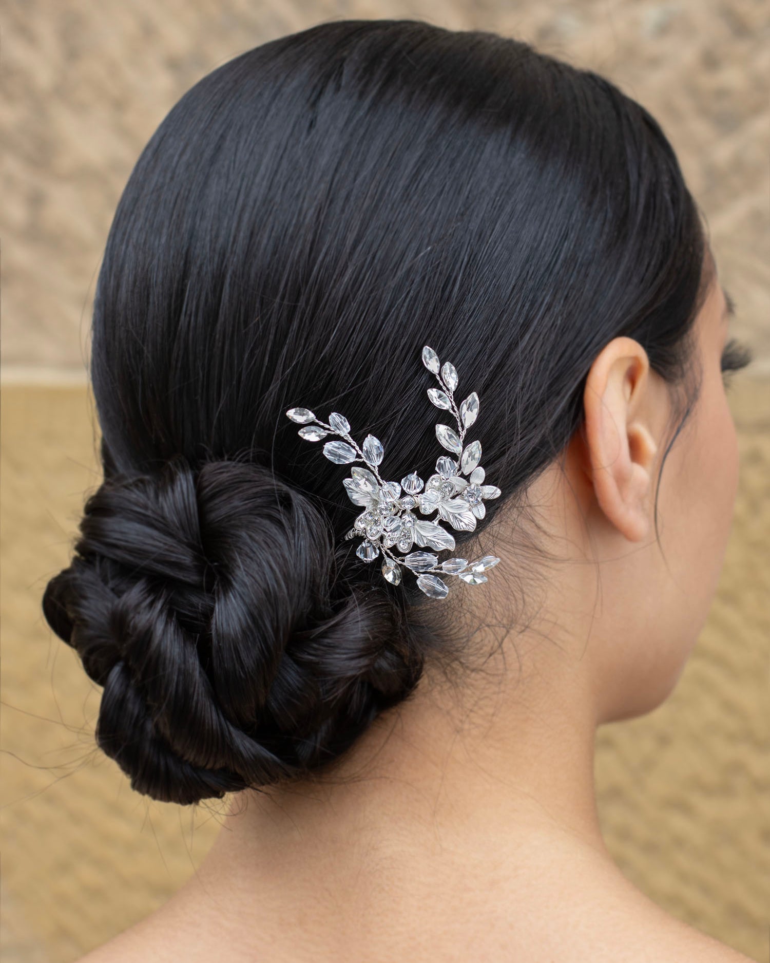 Lucinda silver bridal hair pin — alternate view 2