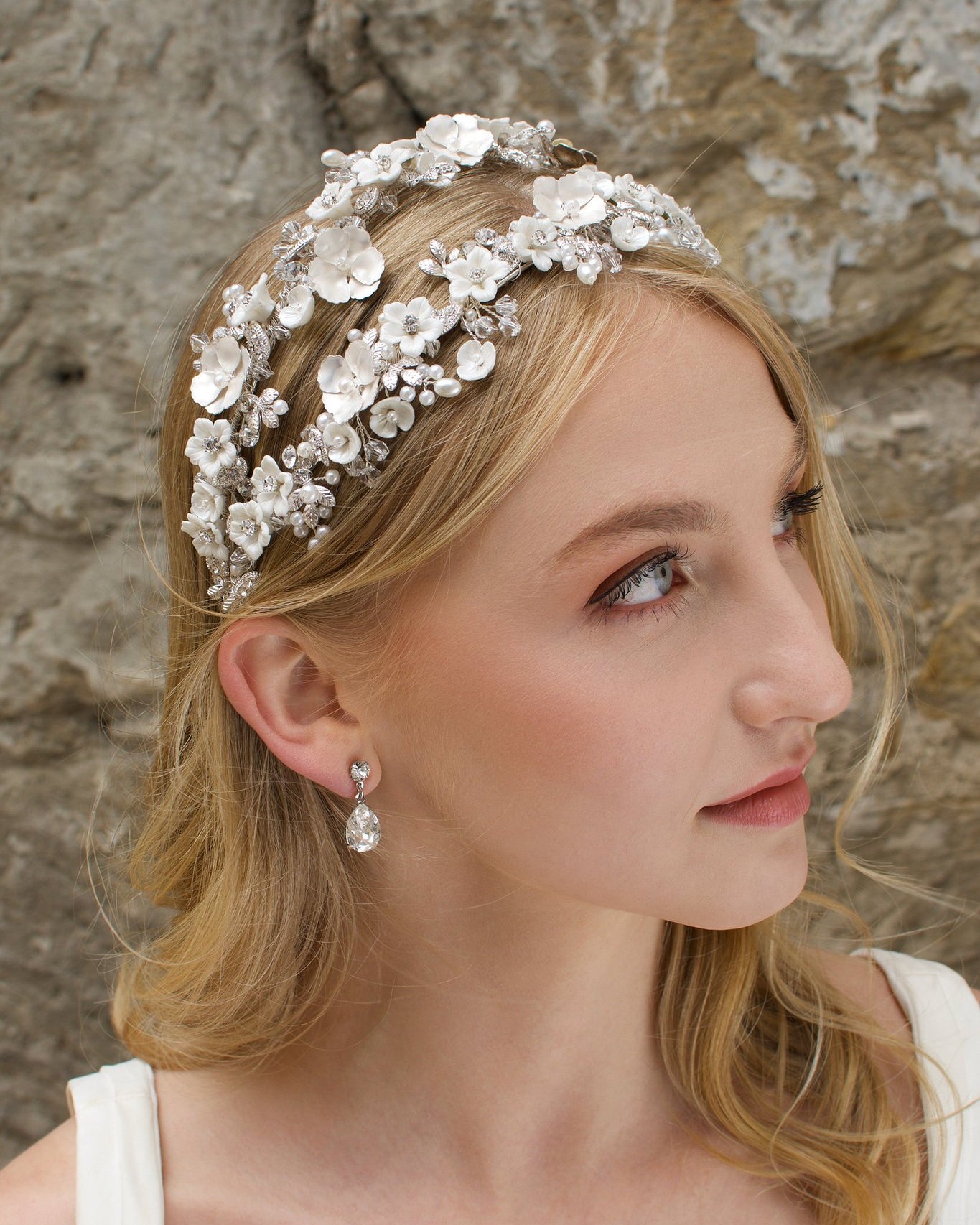 Ophelia silver bridal headband by Windsor Bridal Jewellery