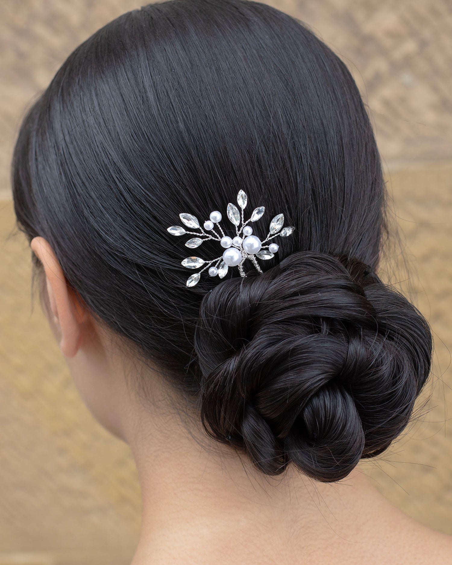 Talia silver bridal hair pin by Windsor Bridal Jewellery