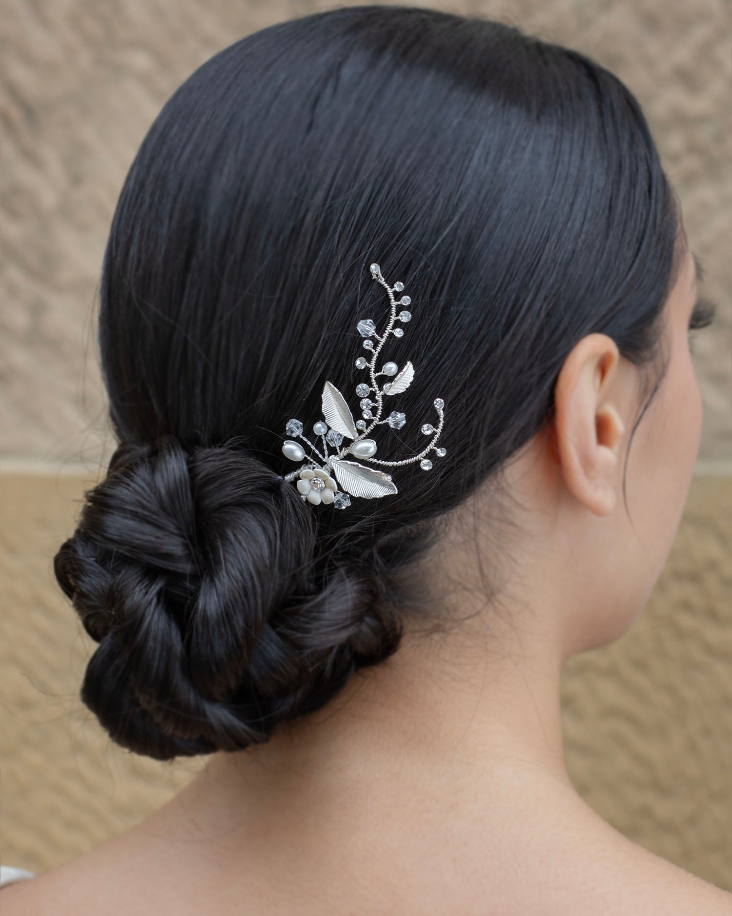 Thea silver bridal hair pin by Windsor Bridal Jewellery