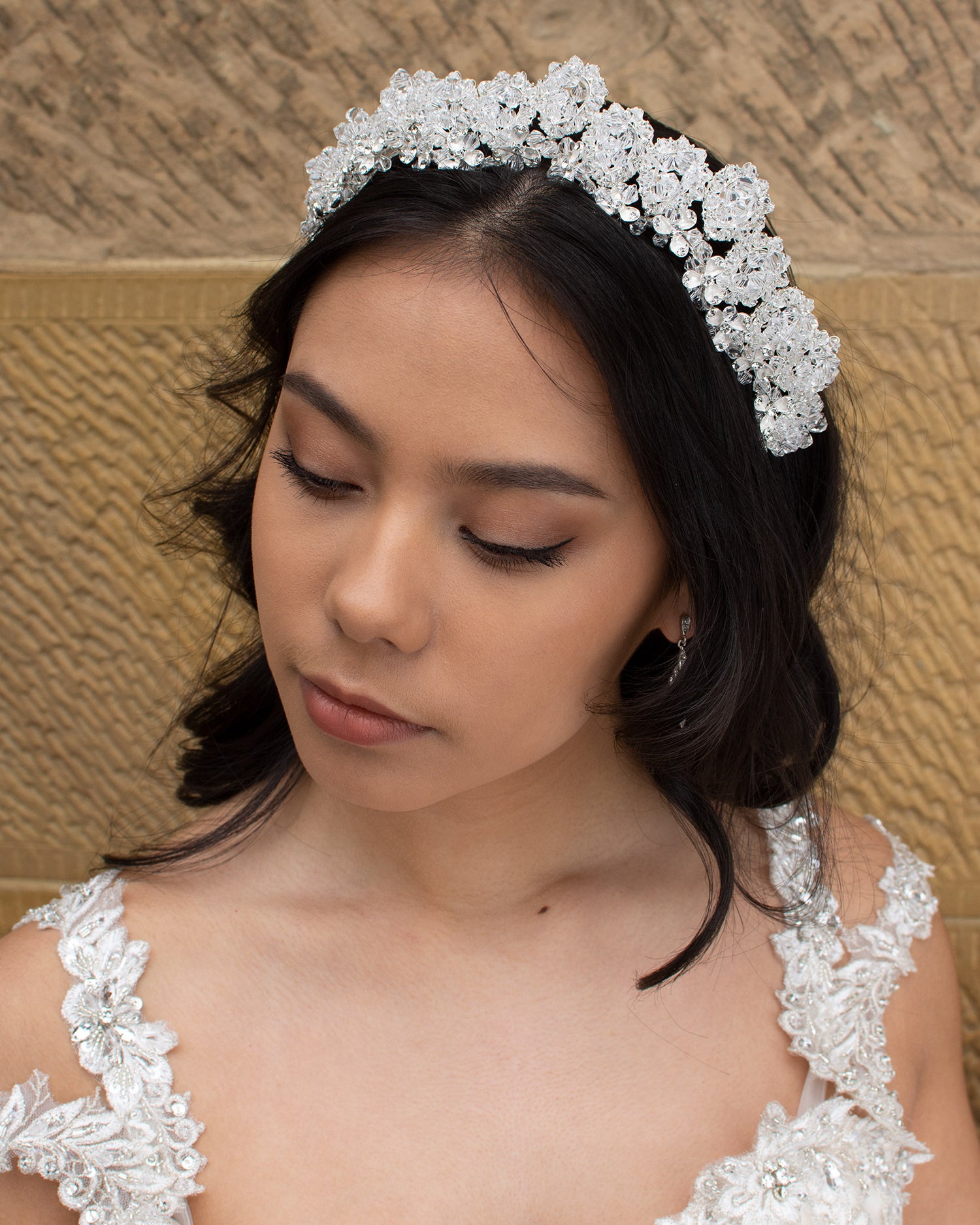 Winona Crystal Silver bridal crown — alternate view 2