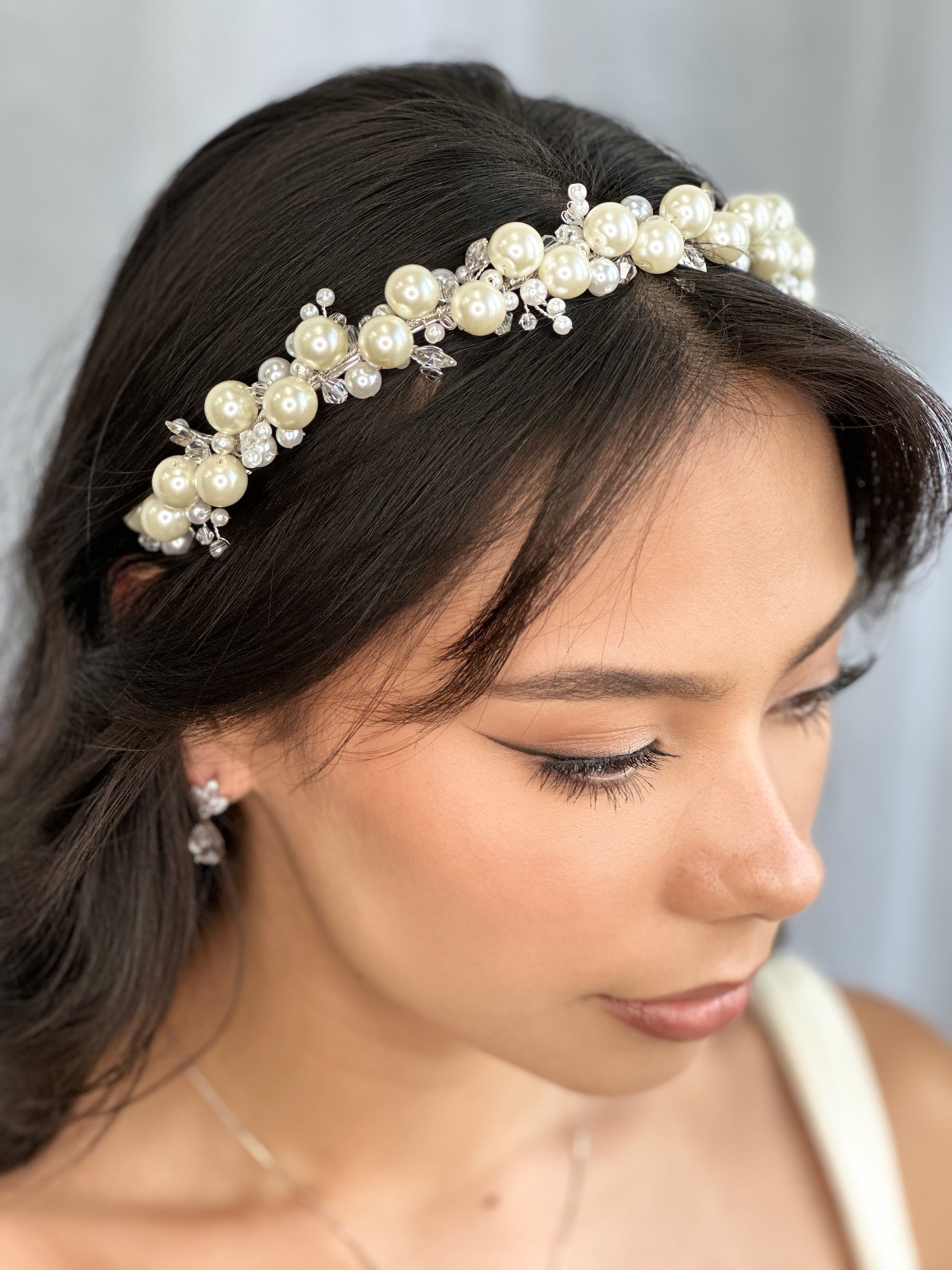 Model wearing a Bridal Headband