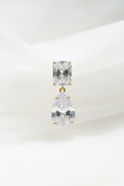 Ada Gold Crystal Bridal Earring - macro detail shot